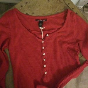 Lucky Brand sz XS burnt Orange long sleeved top